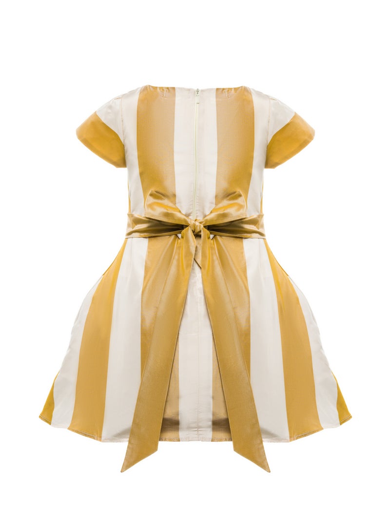 Queen GOLD STRIPE Girls Party Dress, Princess Dress Party Wear Wedding Evening Formal Pageant Dance Gown for Birthday Kid Girls Elegant - Image 5