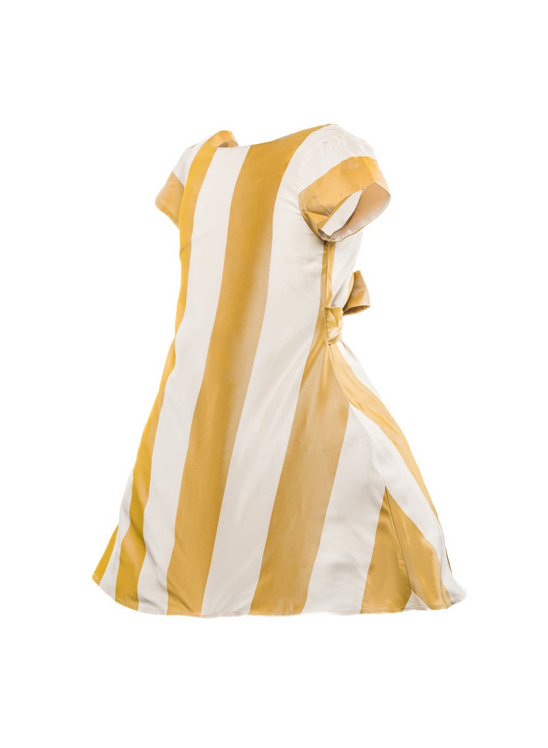 Queen GOLD STRIPE Girls Party Dress, Princess Dress Party Wear Wedding Evening Formal Pageant Dance Gown for Birthday Kid Girls Elegant - Image 4