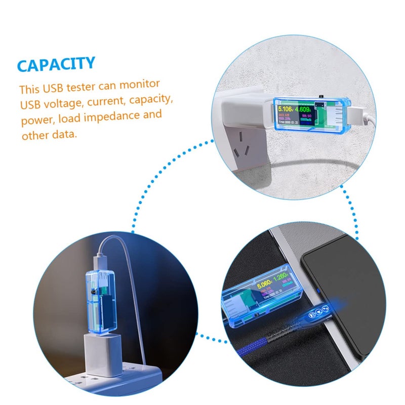 3 Pcs USB Voltage Tester Multimeter Accurate LCD Display for Power Capacity Monitoring - Image 5