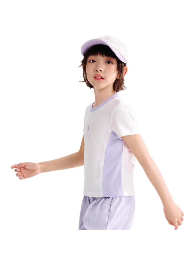Qq Duck Girls' Short-Sleeve T-Shirt, Children'S Top, Fresh And Sweet Summer Wear, Youth Clothing, Energetic Young Girl, White; 160 - Image 3