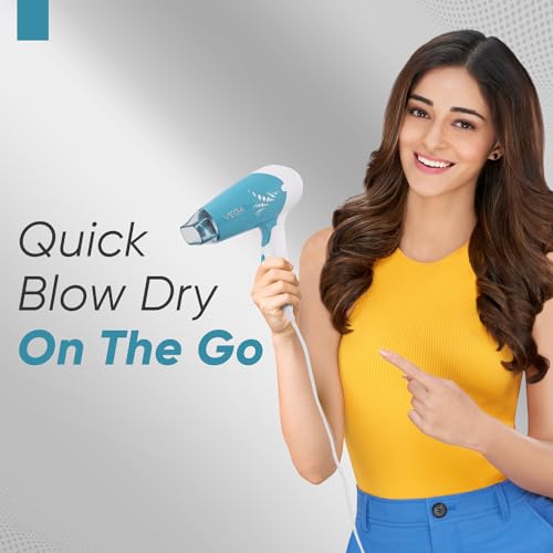 Vega Insta Glam Foldable 1000 Watts Hair Dryer for Men and Women with 2 Heat & Speed Settings, Detachable Nozzle, Automatic Overheat Cut-out, VHDH-29, (Made in India) - Image 5
