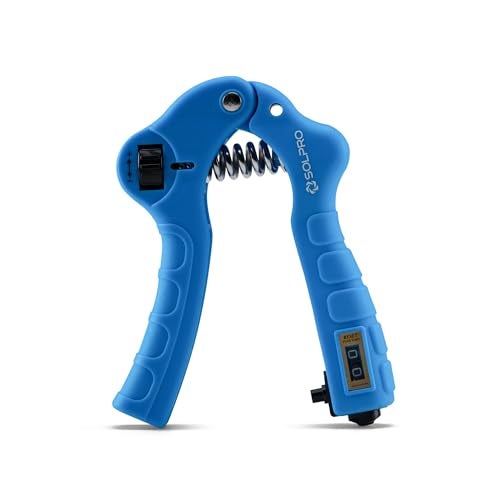 Solpro Grippax Adjustable Hand Grip Strengthener with Mechanical Counter for Men & Women | Adjustable 5 to 60 kg Resistance | Forearm, Wrist & Finger Strengthener | Home, Gym & Rehab Workouts (Blue) - Image 1