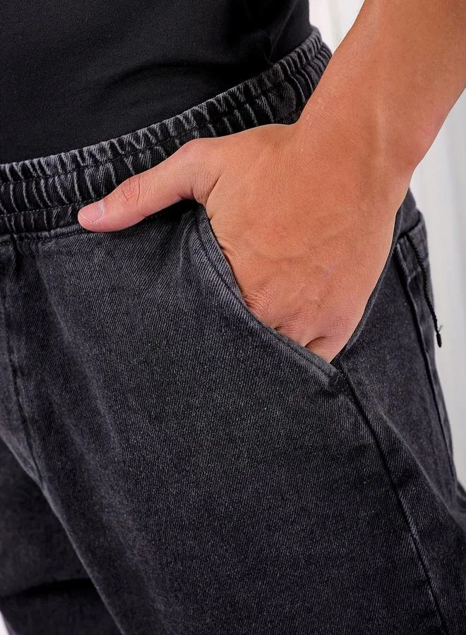 The Indian Garage Co  Men Barrel Loose Fit Solid Jeans for Men | Best Price UAE