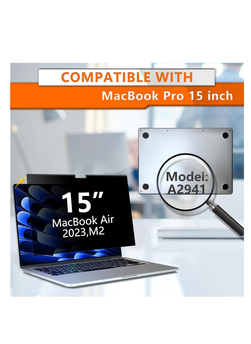 Generic Privacy Screen for MacBook Air 15 Inch 2023 M2 Chip A2941/2024 M3 Chip A3114,/2025 M4 Chip A3241 Magnetic Removable Anti Blue Light Filter Compatible With MacBook Air Laptop 15.3-inch Liquid Retina Display  - Image 2