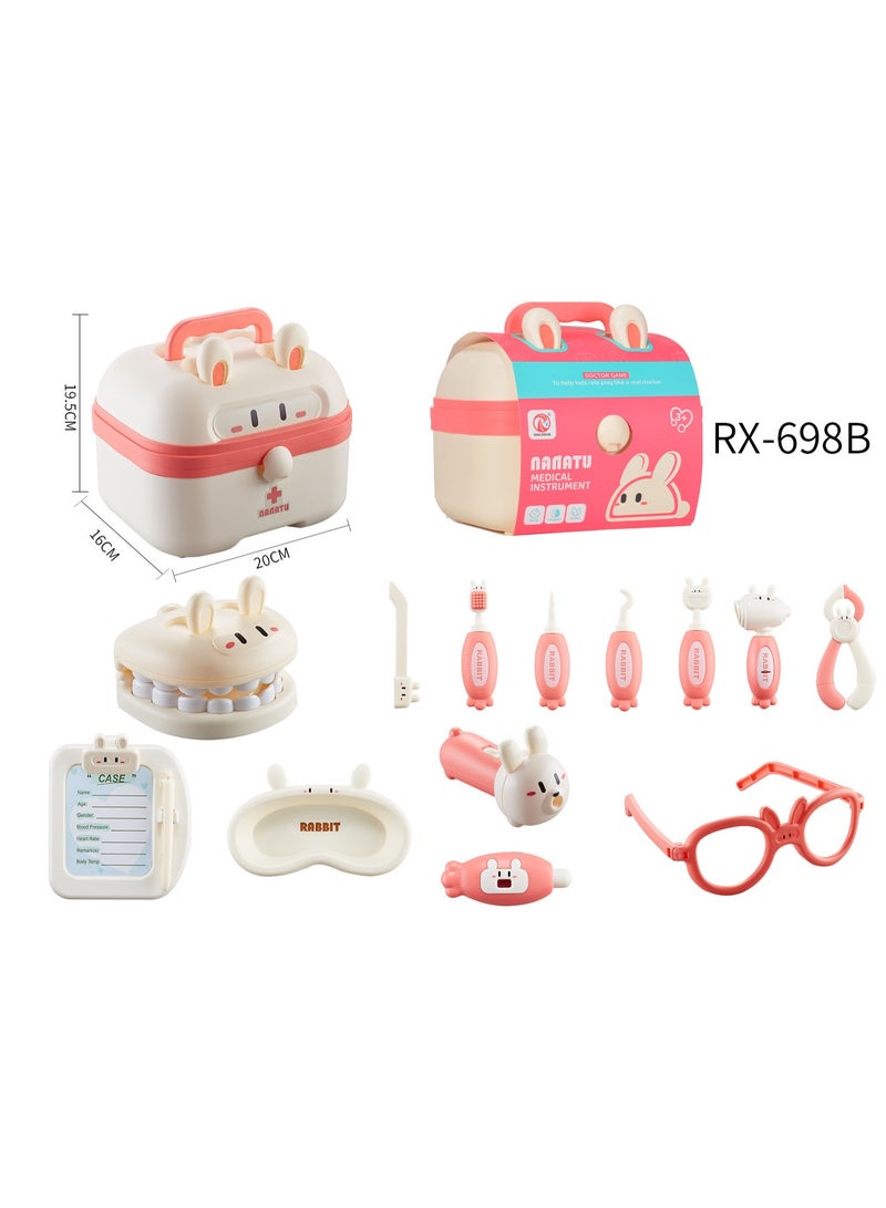 42 PCS Kids Doctor Role Play Set, Complete Pretend Medical Kit with Toy Medicine Box, Fun Doctor Playset for Toddlers (Pink) - Image 2