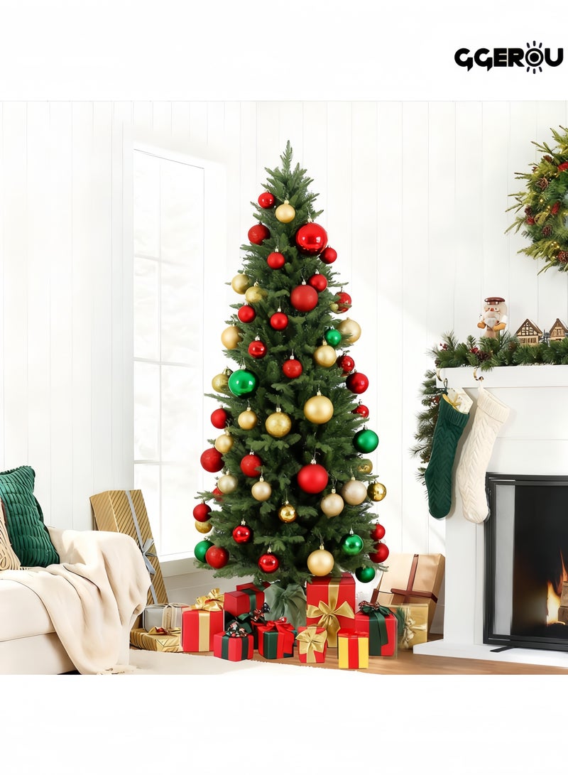 جيجيرو شجرة عيد الميلاد النحيفة بطول 6.9 قدم، مع أوراق واقعية من البولي إيثيلين، شجرة عيد الميلاد الصناعية، ديكور منزلي داخلي، 1025 طرفًا من البولي فينيل كلوريد والبولي إيثيلين بمظهر طبيعي، فروع مفصلية، حامل معدني - Image 1