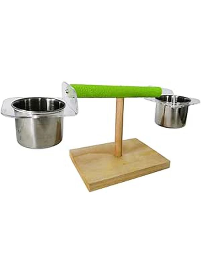 Large Natural Wood Parrot Stand Play Gym Toy Bird Climbing Playstand Safe Material - Image 1