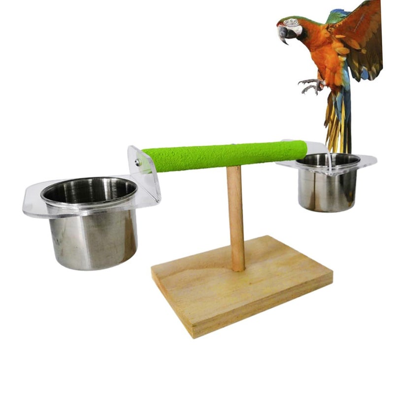 Large Natural Wood Parrot Stand Play Gym Toy Bird Climbing Playstand Safe Material - Image 5