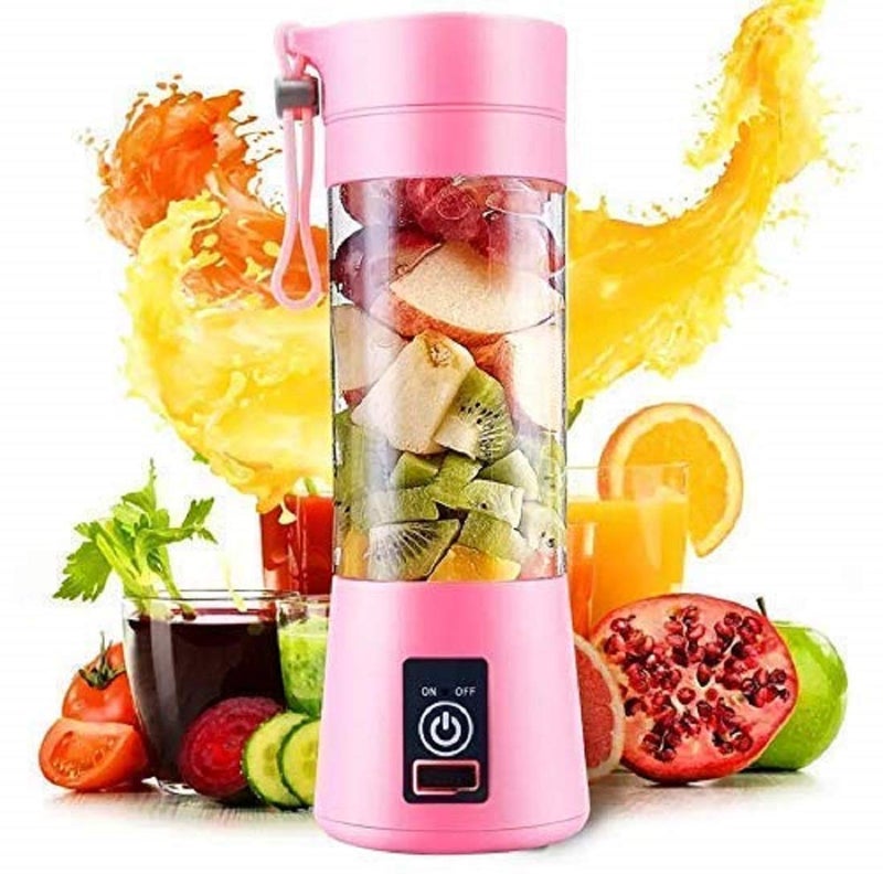 JARAGAR Jaragar Portable Electric USB Juice MakerJuicer Bottle Blender Grinder Mixer4 Blades Rechargeable Bottle Multicolor  - Image 1