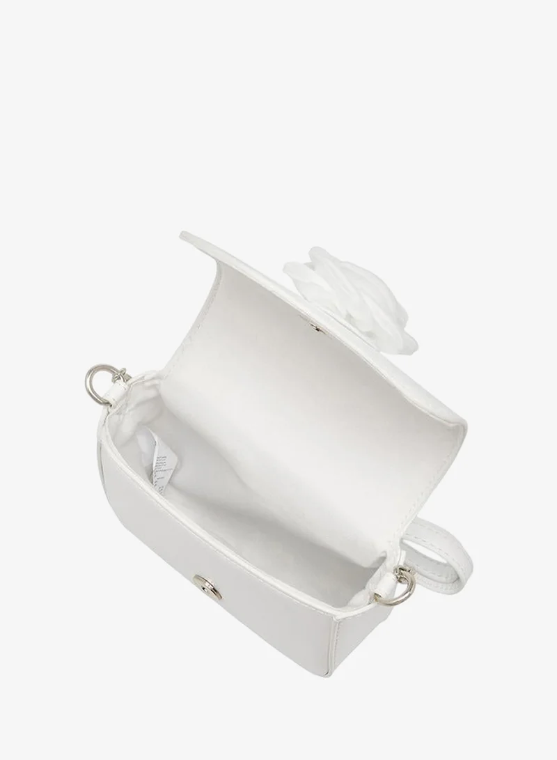 Flora Bella By Shoexpress WHITE Floral Accent Crossbody Bag With Chain Strap for Women | Best Price UAE