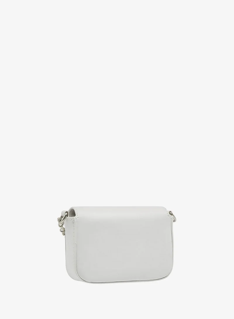 Flora Bella By Shoexpress WHITE Floral Accent Crossbody Bag With Chain Strap for Women | Best Price UAE