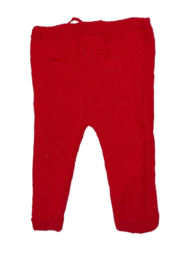 Cute Collection Hand Made Woolen Sweater Cardigan with Pyjami Cap and Pair of Booties 0 to 6 Months Baby Boys and Girls (Color, Red) - Image 5