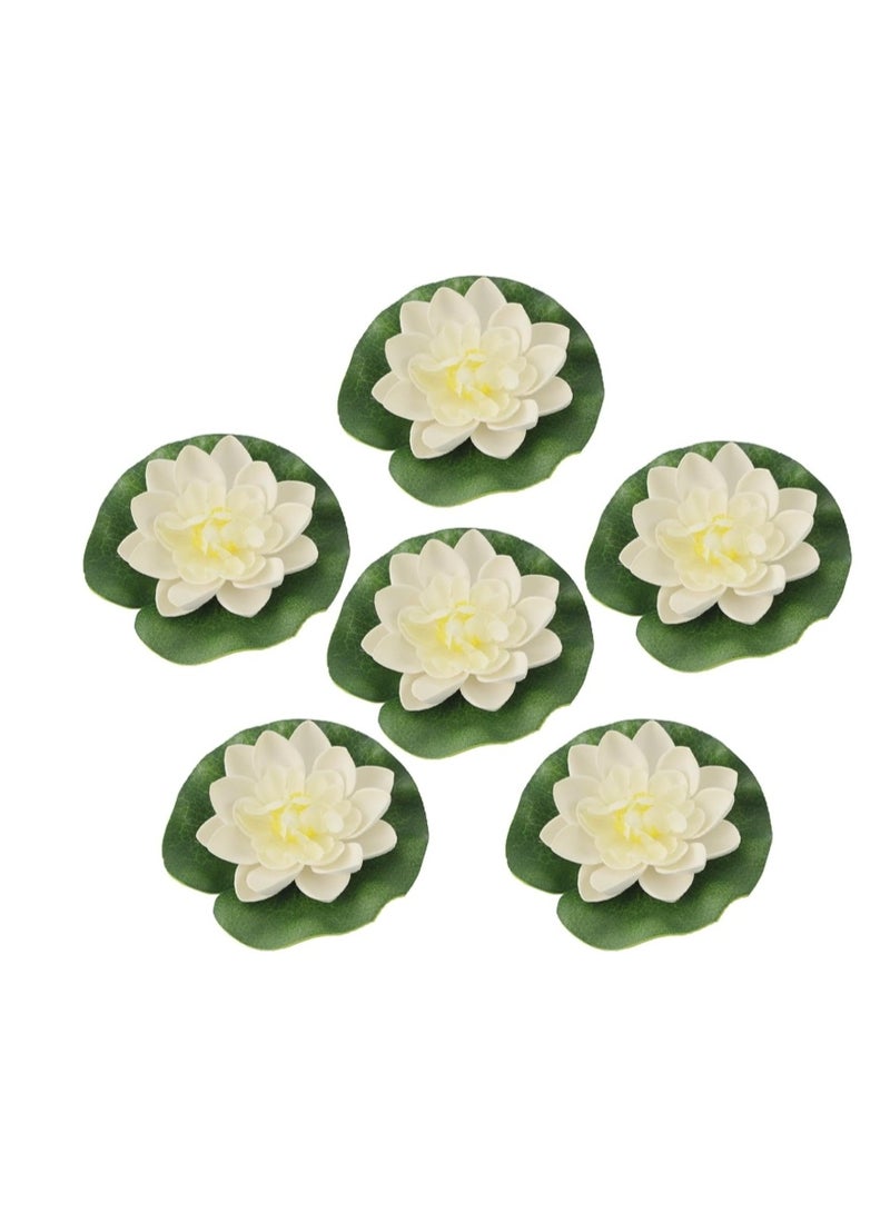 LATEEN Water Lilies Floating Lotus Flowers, Pack of 6 Artificial Lotus Flowers  for Aquarium, Garden, Pool Home Deco - Image 4