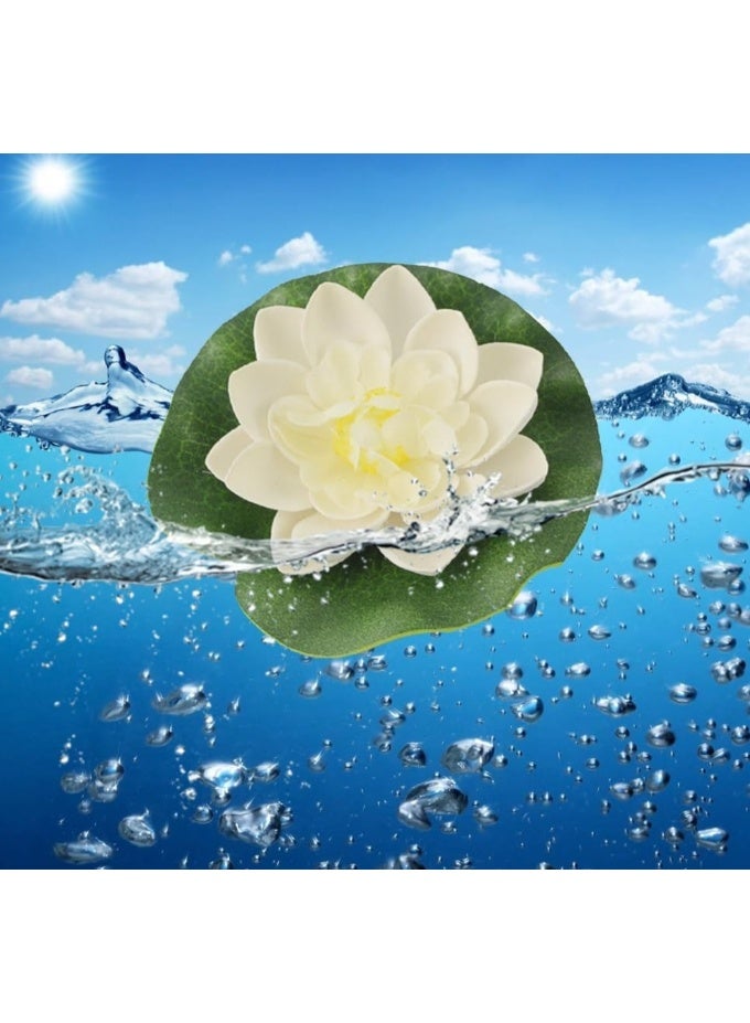 LATEEN Water Lilies Floating Lotus Flowers, Pack of 6 Artificial Lotus Flowers  for Aquarium, Garden, Pool Home Deco - Image 2