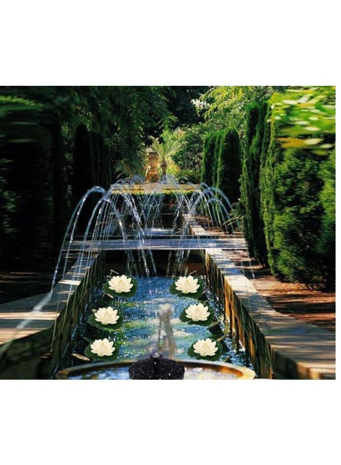 LATEEN Water Lilies Floating Lotus Flowers, Pack of 6 Artificial Lotus Flowers  for Aquarium, Garden, Pool Home Deco - Image 3