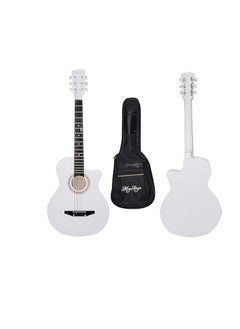 Megarya 38 Inch White Cutaway Acoustic Guitar For Beginners With Bag  - Image 1