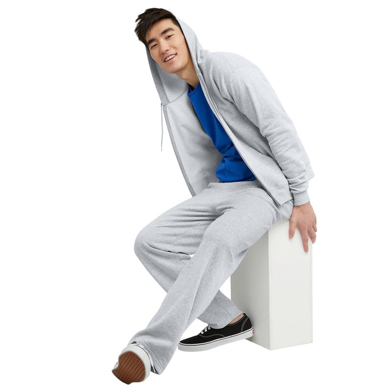 Hanes Mens Hoodie Ecosmart Fleece Fullzip Zipup Hooded Sweatshirt For Ash XLarge US - Image 5