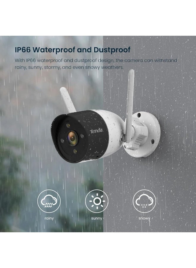 Tenda CT6 2K Wi-Fi Home Security Cameras - Built-in Night Vision with External Flashlights, Dual Antennas, AI Motion Detection, Dual Audio, IP66 Dust and Water Resistant, H.265, Security Cam - Image 4
