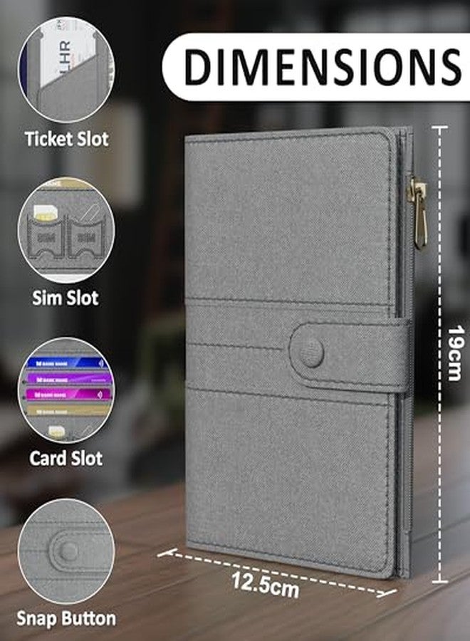 FEDUS Premium Passport Holder for Men, Passport Holder for Women Passport Cover Case Wallet with Card Holder, ID Card, Ticket,Boarding Pass Slots RFID Protected Travel Accessories Organiser Grey - Image 4