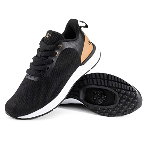 Tommaso Torino Ready-to-Ride Mens SPD Cycling Shoes with Pre-Installed SPD Cleats, Works for Most Road Bikes & Indoor Spin Studios—Wide Cycling Shoes for Mens Bicycle—Black—Size 9US—42.5EU - Image 1