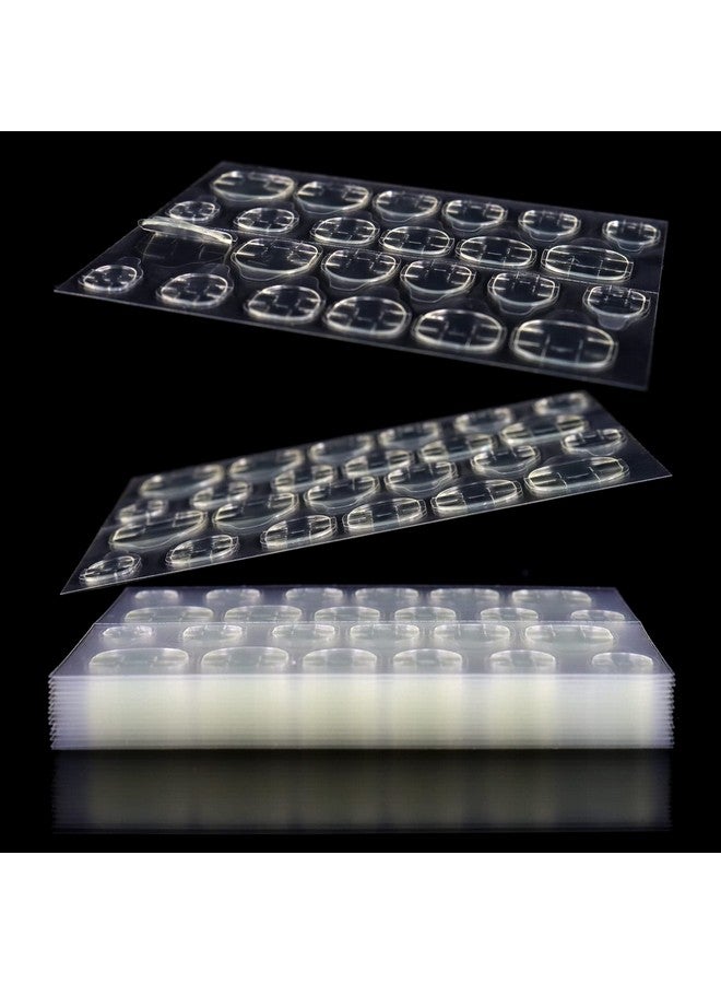Allstarry 288Pcs (12 Sheets) Adhesive Tabs Waterproof Breathable Glue Tabs Doublesided Nail Jelly Sticker Super Sticky Fake Nail Glue Stickers Transparent Flexible For Manicure - Image 2