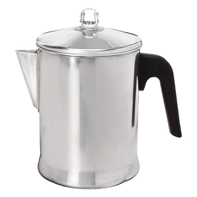 TODAY ALUMINUM STOVE TOP PERCOLATOR MAKER DURABLE BREW COFFEE ON STOVETOP 9 CUP SILVER