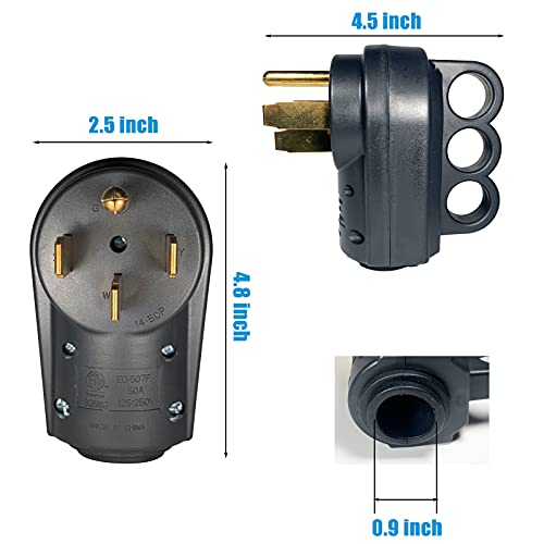 Suplevel 50 Amp RV Plug, NEMA 14-50P 125/250 Volt Heavy Duty Replacement Male Plug with Ergonomic Handles for RV, EV, Generator Cord, ETL Listed - Image 2