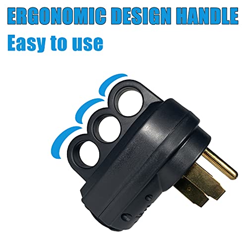 Suplevel 50 Amp RV Plug, NEMA 14-50P 125/250 Volt Heavy Duty Replacement Male Plug with Ergonomic Handles for RV, EV, Generator Cord, ETL Listed - Image 4