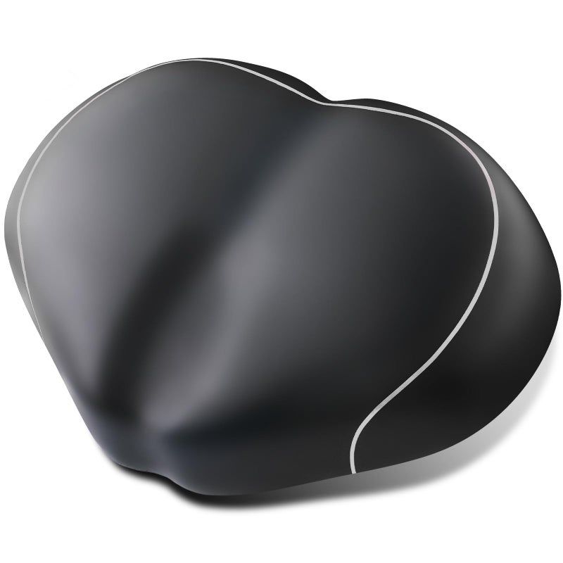 YLG Noseless Bike Seat for Men Women, Comfort Seat Cushion Compatible with Peloton, Electric Bike, Outdoor & Indoor Bikes, Wide Bicycle Saddle Replacement, Waterproof Bike Seat (Silver Noseless 10") - Image 1