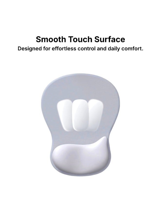 أركس لوحة ماوس مريحة بتصميم جل مع مسند للمعصم – قاعدة مانعة للانزلاق – إسفنج ميموري فوم مريح للاستخدام في المكتب أو المنزل أو الألعاب – باللون الرمادي - Image 4