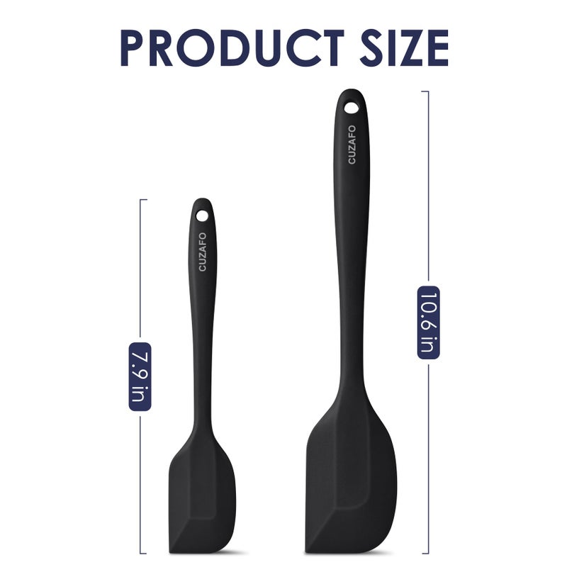 CUZAFO Heat Resistant 600â„‰ Silicone Spatula, BPA Free Mixing Spatulas set Dishwasher Safe for Nonstick Cookware, Black - Image 2