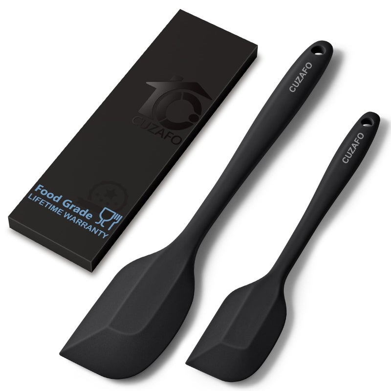 CUZAFO Heat Resistant 600â„‰ Silicone Spatula, BPA Free Mixing Spatulas set Dishwasher Safe for Nonstick Cookware, Black - Image 1