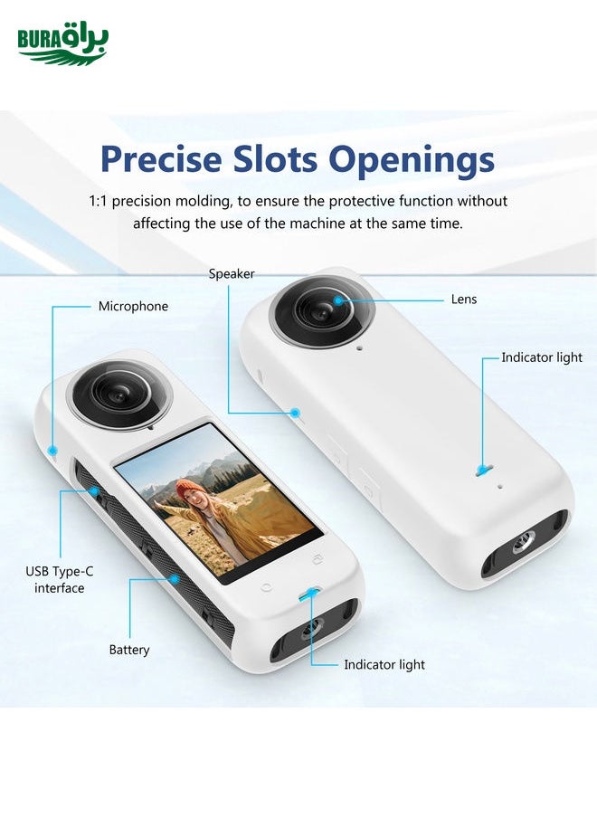 BURAQ - For Insta360 X4 PULUZ Full Body Dust-proof Silicone Protective Case (White) - Image 1