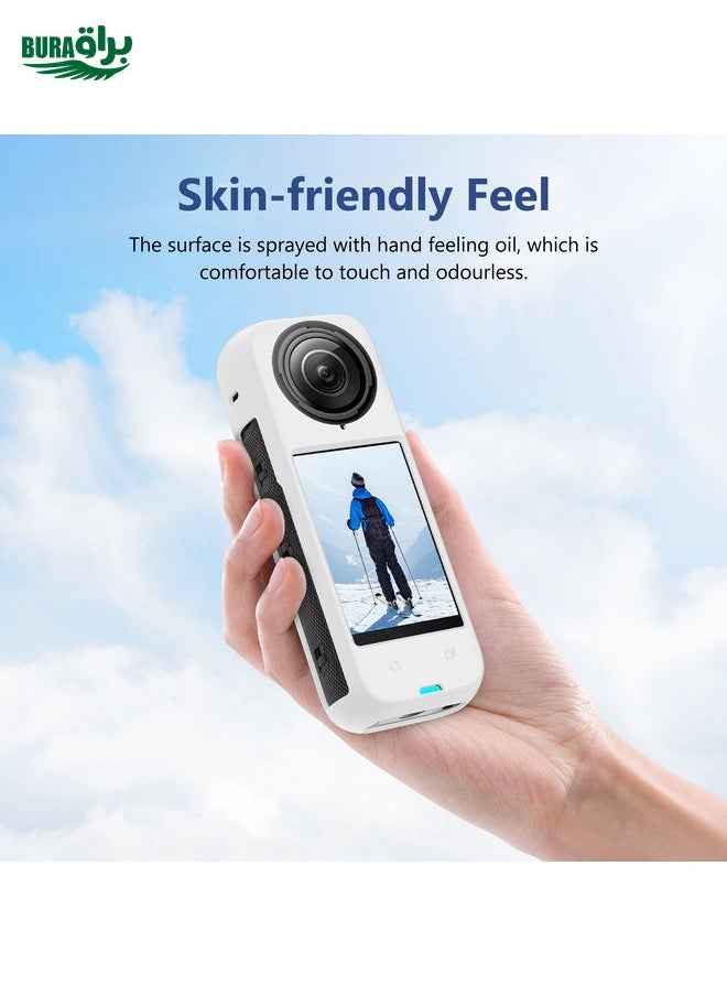 BURAQ - For Insta360 X4 PULUZ Full Body Dust-proof Silicone Protective Case (White) - Image 1