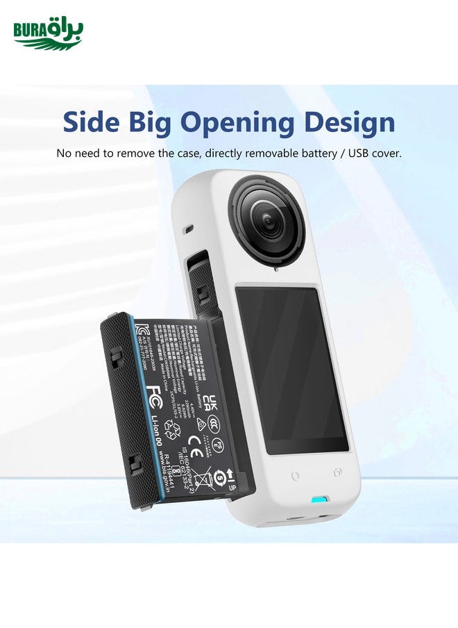 BURAQ - For Insta360 X4 PULUZ Full Body Dust-proof Silicone Protective Case (White) - Image 1
