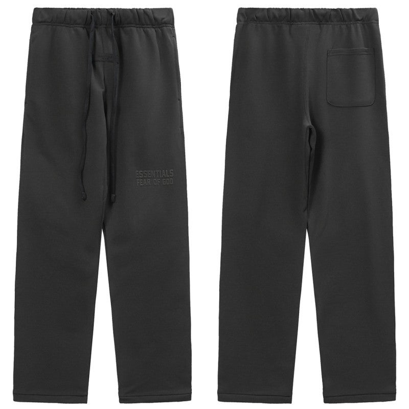 2023 FOG Essentials Casual Pants Unisex Autumn Winter 899-Iron gray flocking print 