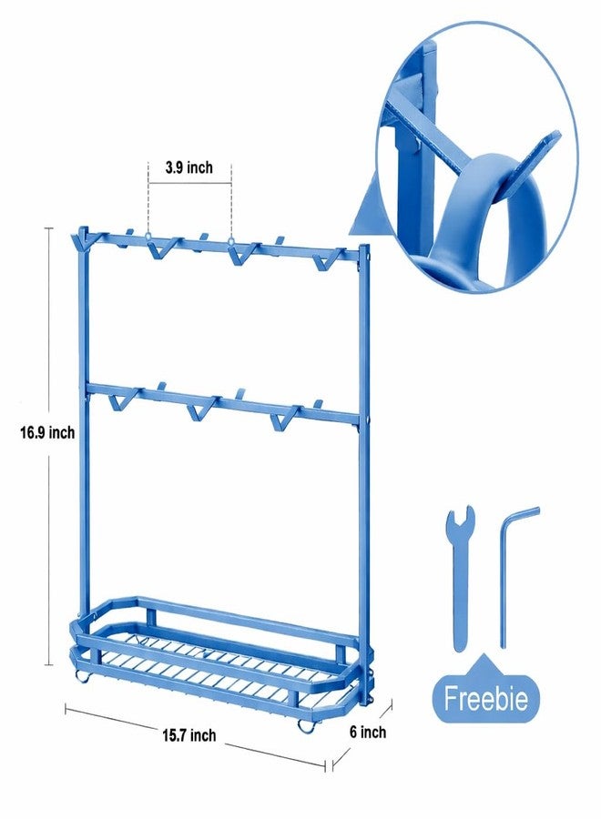 OGFC 57550 Large Coffee Mug Holder Stand Countertop for 14 Mugs, 2 Tier Counter Mug Display Storage, Metal Wire Tea Cup Holder for Coffee Station Kitchen Organizer, Not Included Mugs - Blue - Image 3