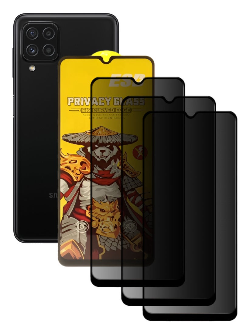 ESD 3 Pieces Tempered Dustproof Privacy Glass Screen Protector Compatible For Samsung Galaxy A22 4G - Image 1
