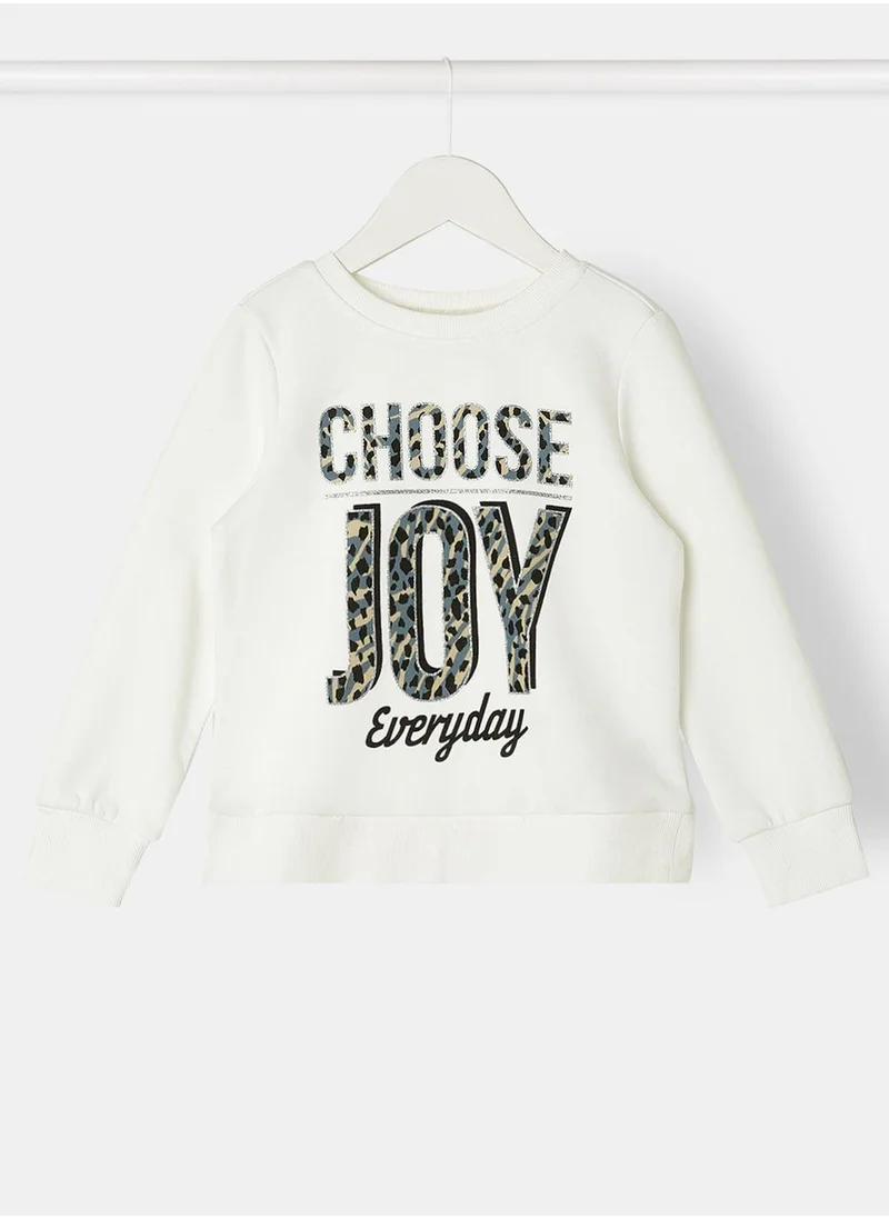 ONLY Kids Slogan Print Sweatshirt