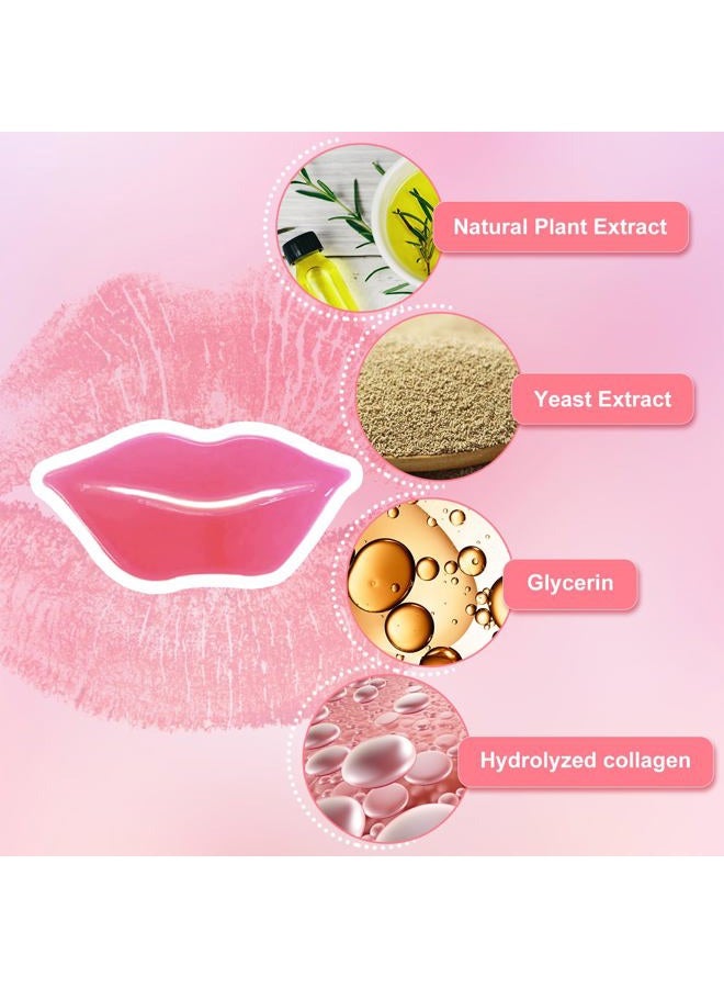 Reengull 30 PCS Lip Mask Collagen Lip Masks Sheet for Dry Lips, Gel Lip Mask Pack for Remove Dead Skin, Moisturizes and Lightens Lip Lines (30 PCS, Peach Red)  - Image 3