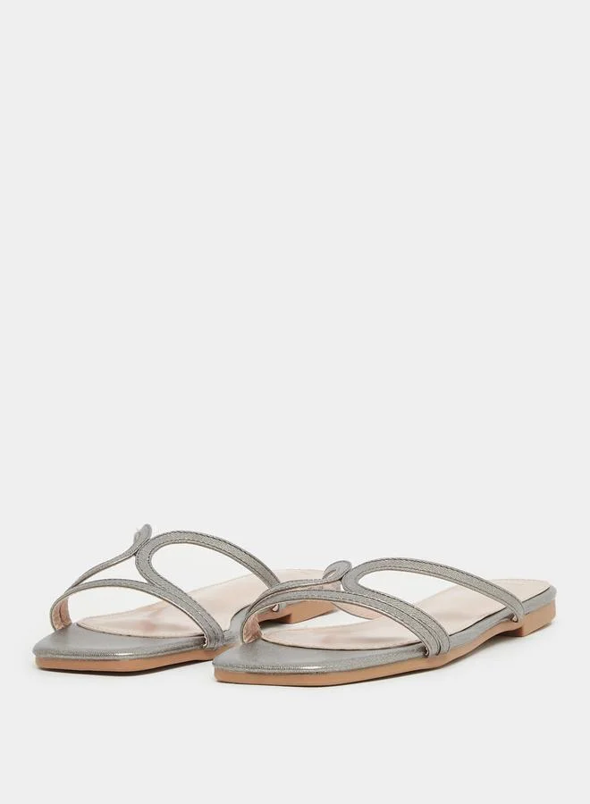 Styli Styli Multi Strap Open Toe Flat Sandals