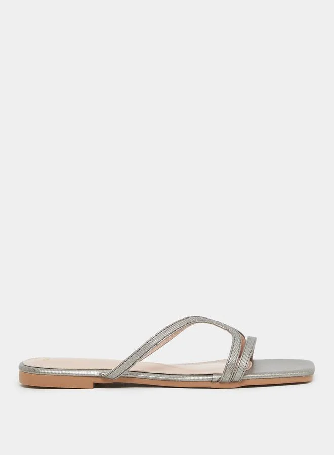 Styli Styli Multi Strap Open Toe Flat Sandals