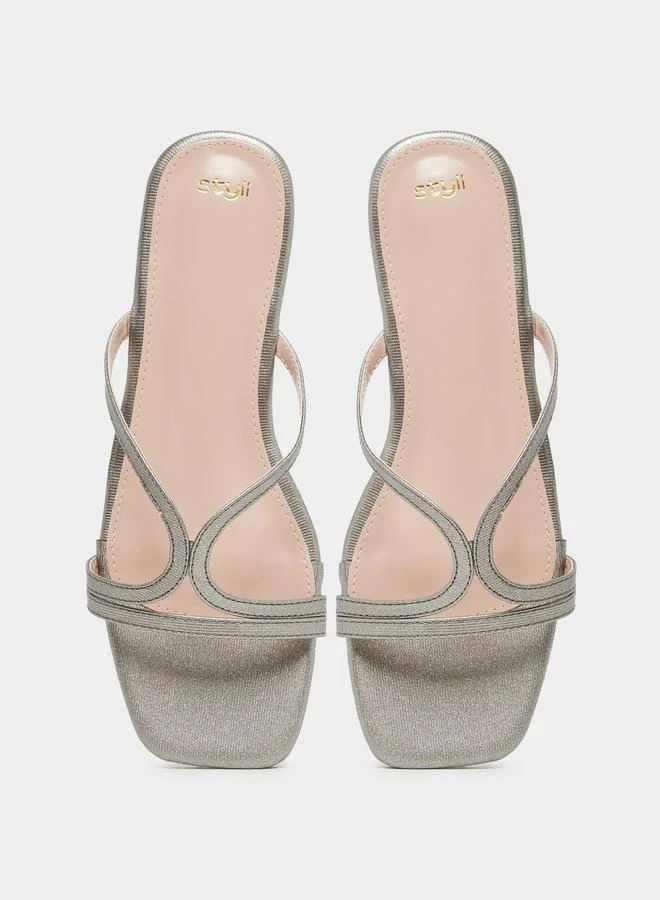 Styli Styli Multi Strap Open Toe Flat Sandals