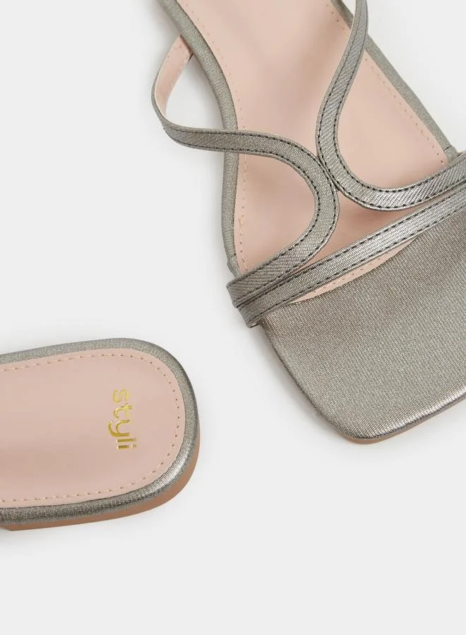 Styli Styli Multi Strap Open Toe Flat Sandals