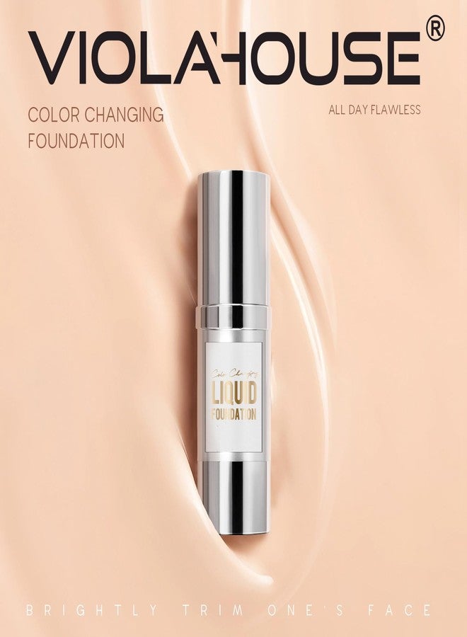 VIOLA HOUSE Color Changing Foundation, Liquid Foundation Makeup For Face, Color Changing Flawless Finish Foundation, Lightweight, Moisturizing Glow, 1.0 Fl Oz (medium skin color, 1.0 Fl Oz/30ML) - Image 5