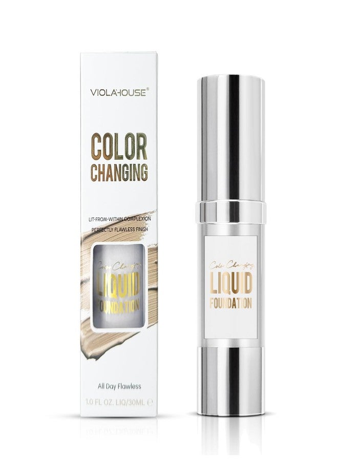 VIOLA HOUSE Color Changing Foundation, Liquid Foundation Makeup For Face, Color Changing Flawless Finish Foundation, Lightweight, Moisturizing Glow, 1.0 Fl Oz (medium skin color, 1.0 Fl Oz/30ML) - Image 1