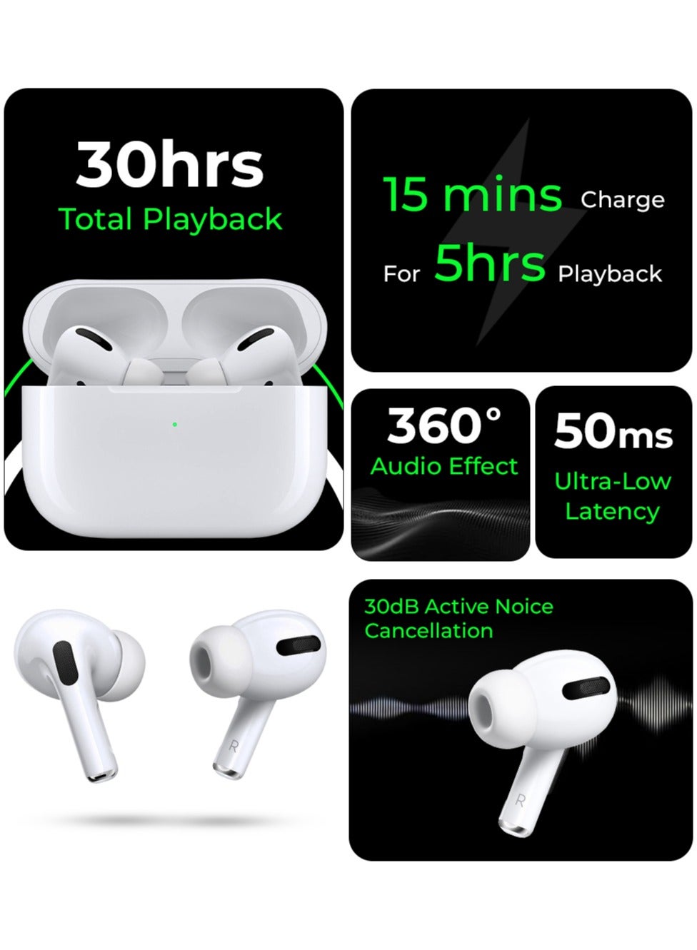 Glassology True Wireless Anc 30H Playtime Earbuds