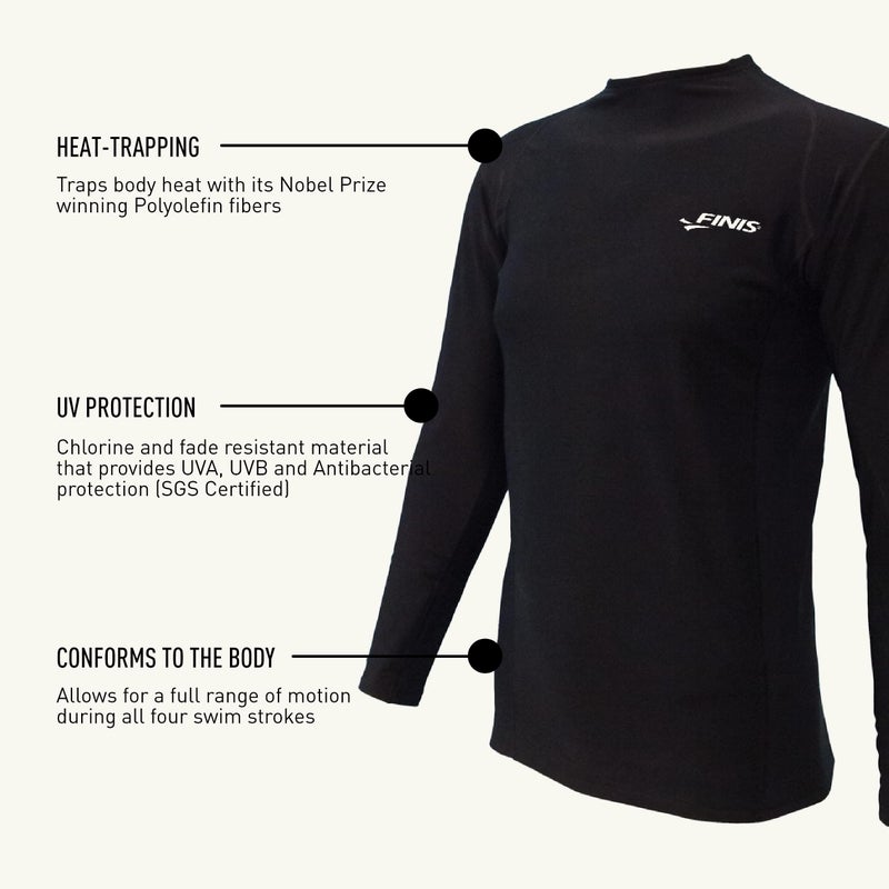FINIS Thermal Swim Shirt - Heat-Retaining BiPoly Fabric - UPF 50 & Up UV Protection - Chlorine Resistant - Youth S - Image 4