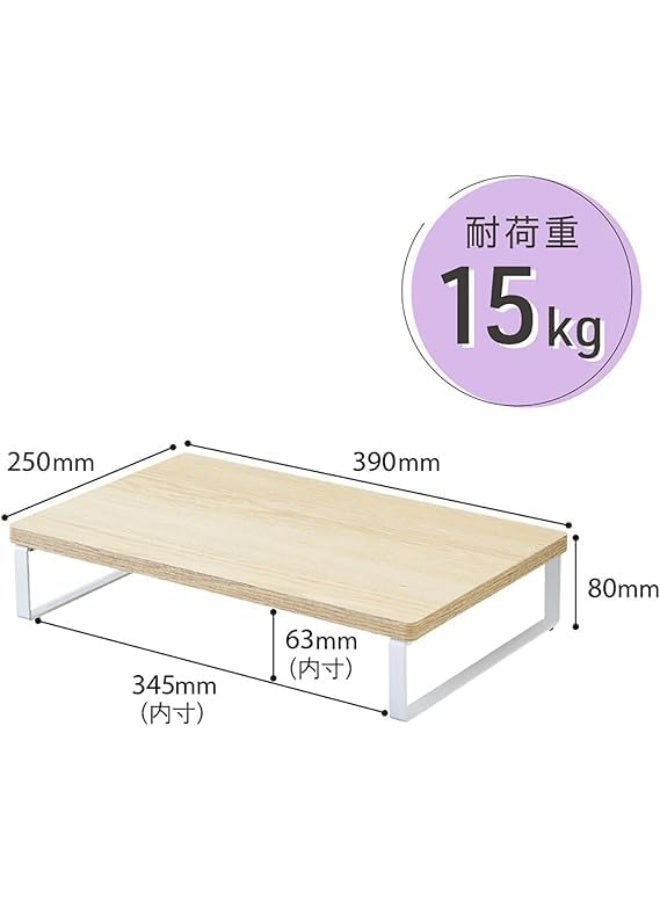 Horoof Market Horoof Home® Wooden Monitor Stand with Metal Frame, Compact Desk Organizer - 39x25x8 cm, Brown  - Image 2