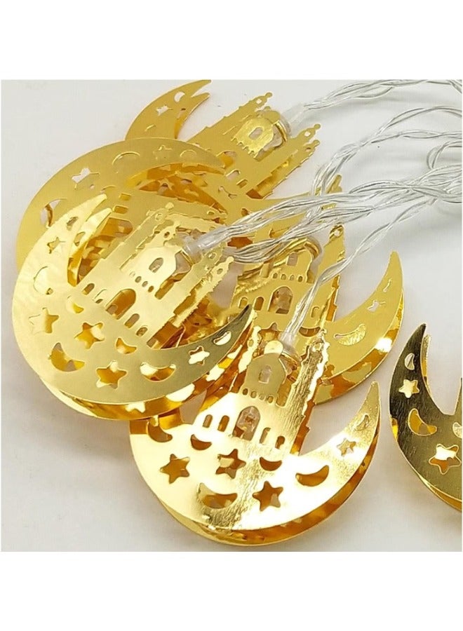 Dreamzon Ramadan String Lights - Iron Moon Castle Fairy Lamp for Home & Festival Decor Ramadan Decor Battery Operated - Image 2